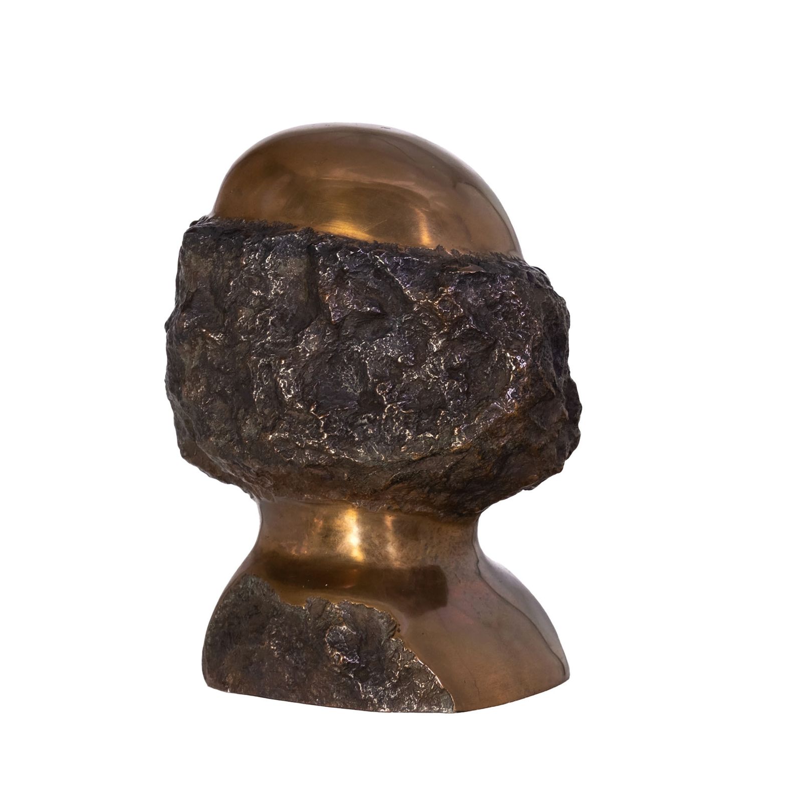 Bronze Abstract Head By Wolf Bröll  1993 photo vintage