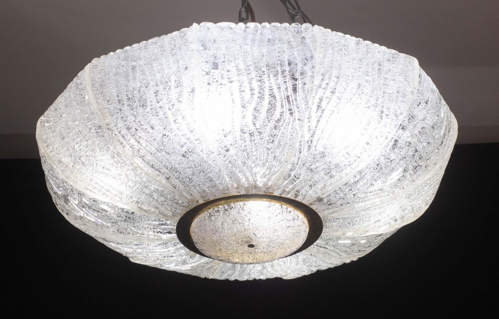 Luxurious Murano Glass Ceiling Lamp Model Royal By Barovier E Toso, 1970s photo Lighting