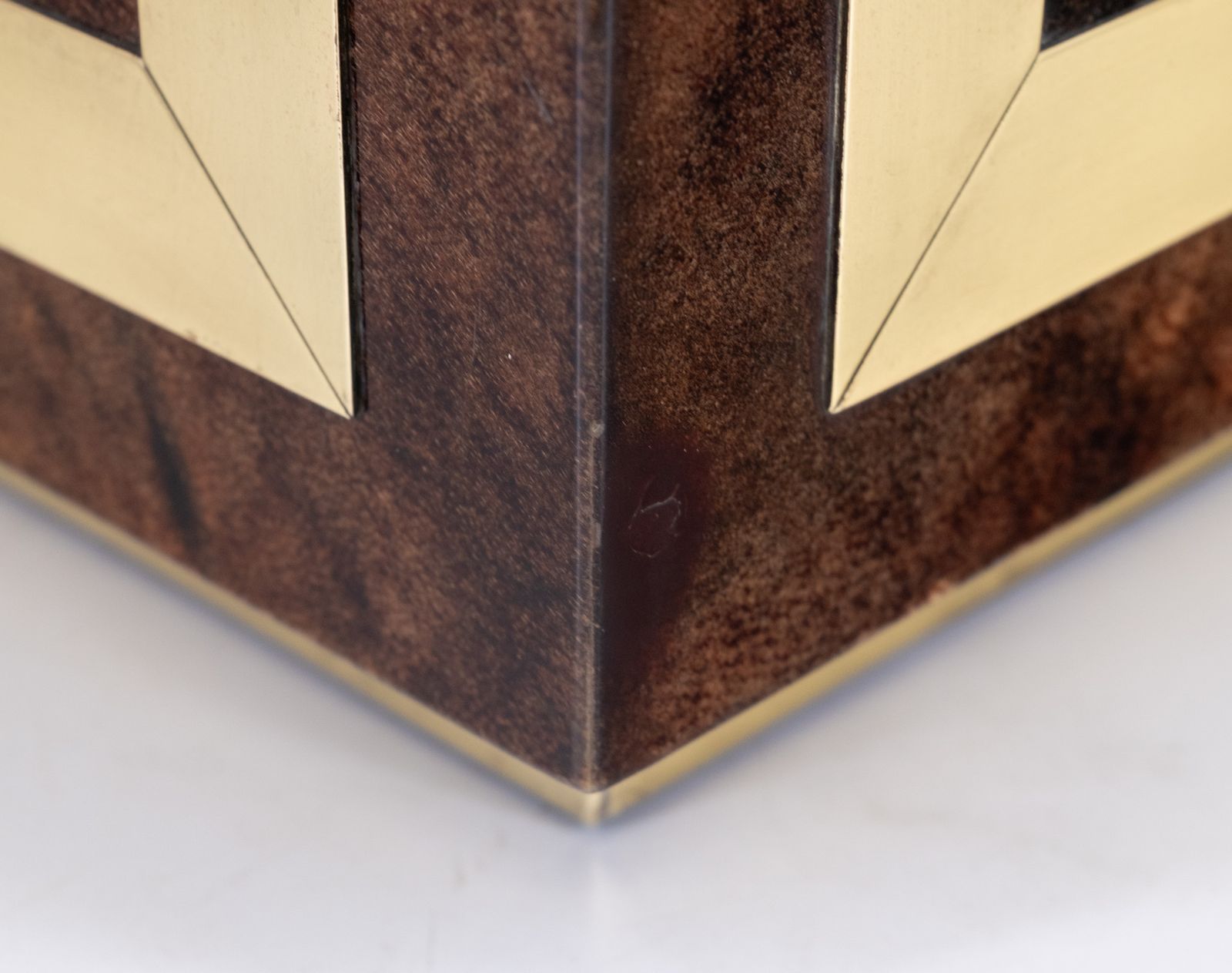 Italian Lacquered Vellum & Brass Large Table Lamp And Shade Attr Aldo Tura 1960 photo vintage