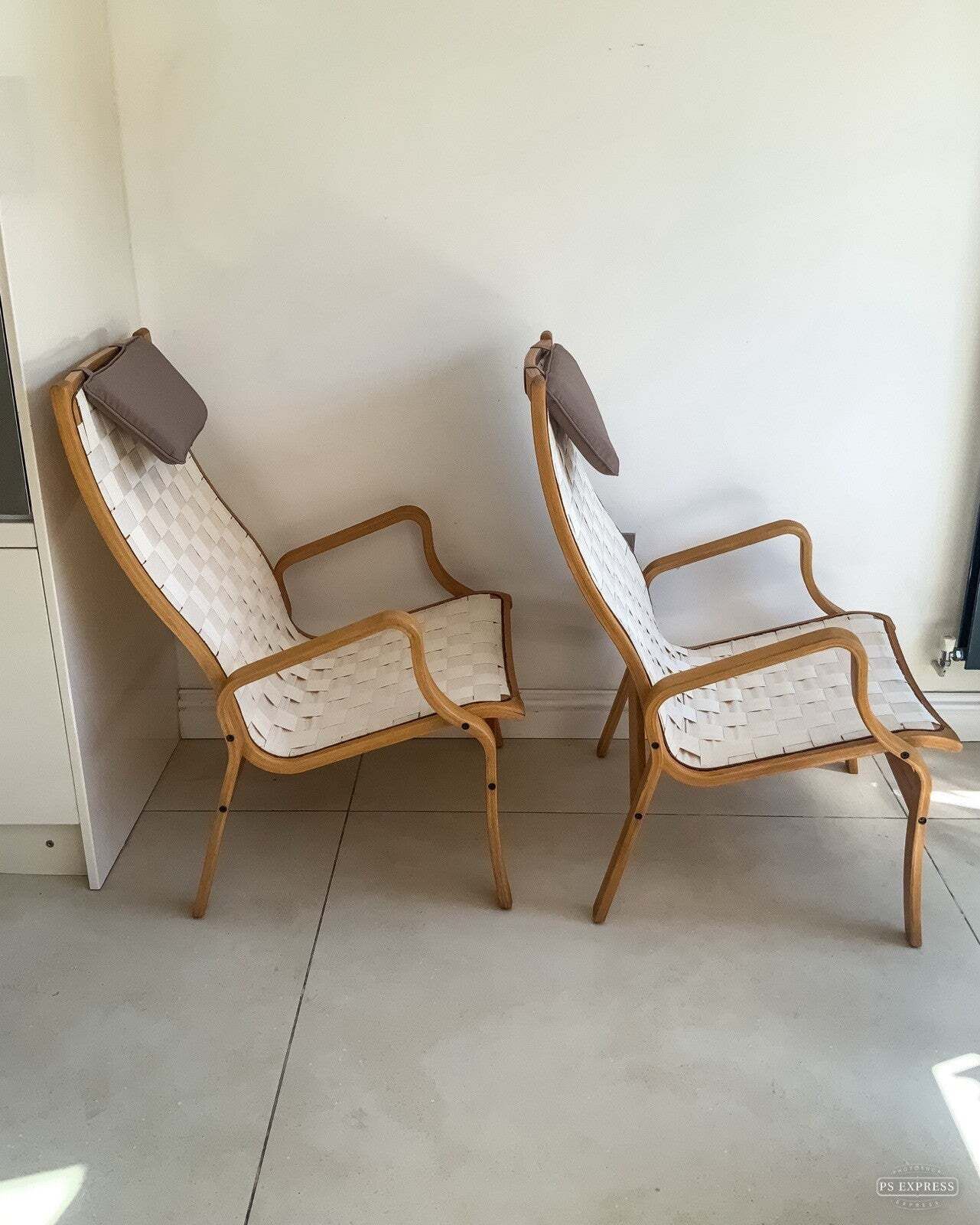 Pair Danish Beech Bentwood 'Albert' Lounge Chairs Finn østergard Kvist Mobler photo furniture
