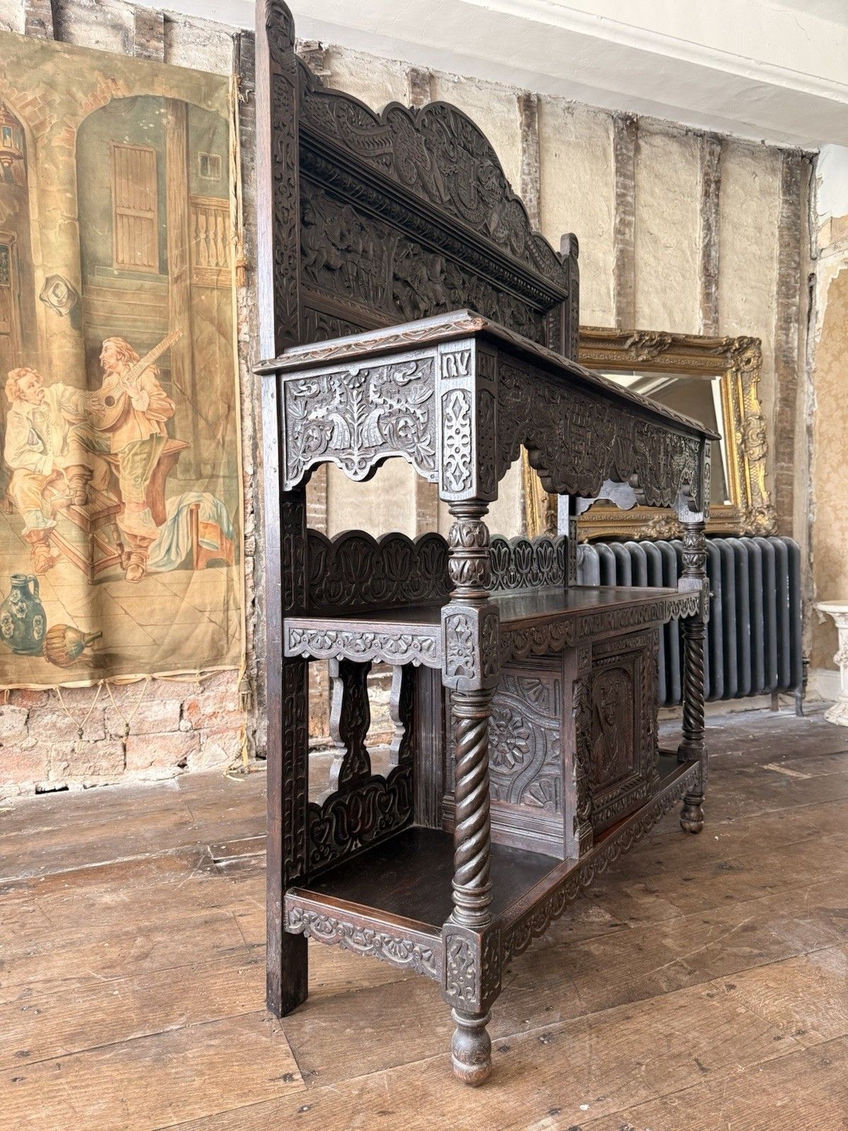 Important Antiquarin  Antique Buffet Dresser Sideboard  George Shaw Engrave 1598 photo 2499.0