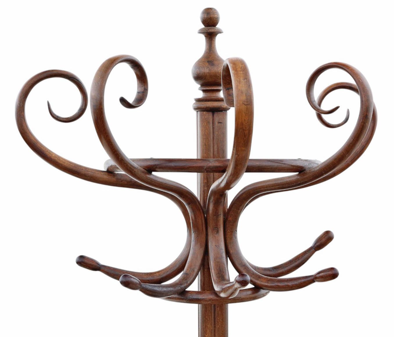 Antique C.1900 Large Bentwood Coat & Hat Stand – Quality Hall Rack, Wall Standing Design photo 1995.0