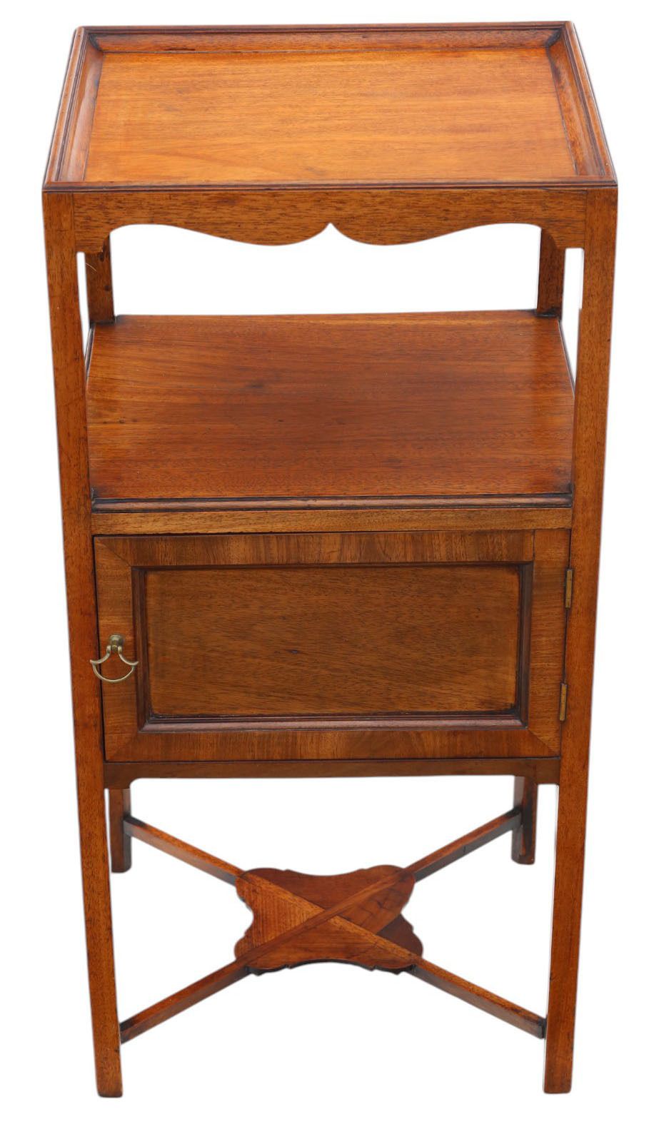 Antique C.1800 Georgian Mahogany Washstand / Bedside Table – Quality Nightstand photo vinterior