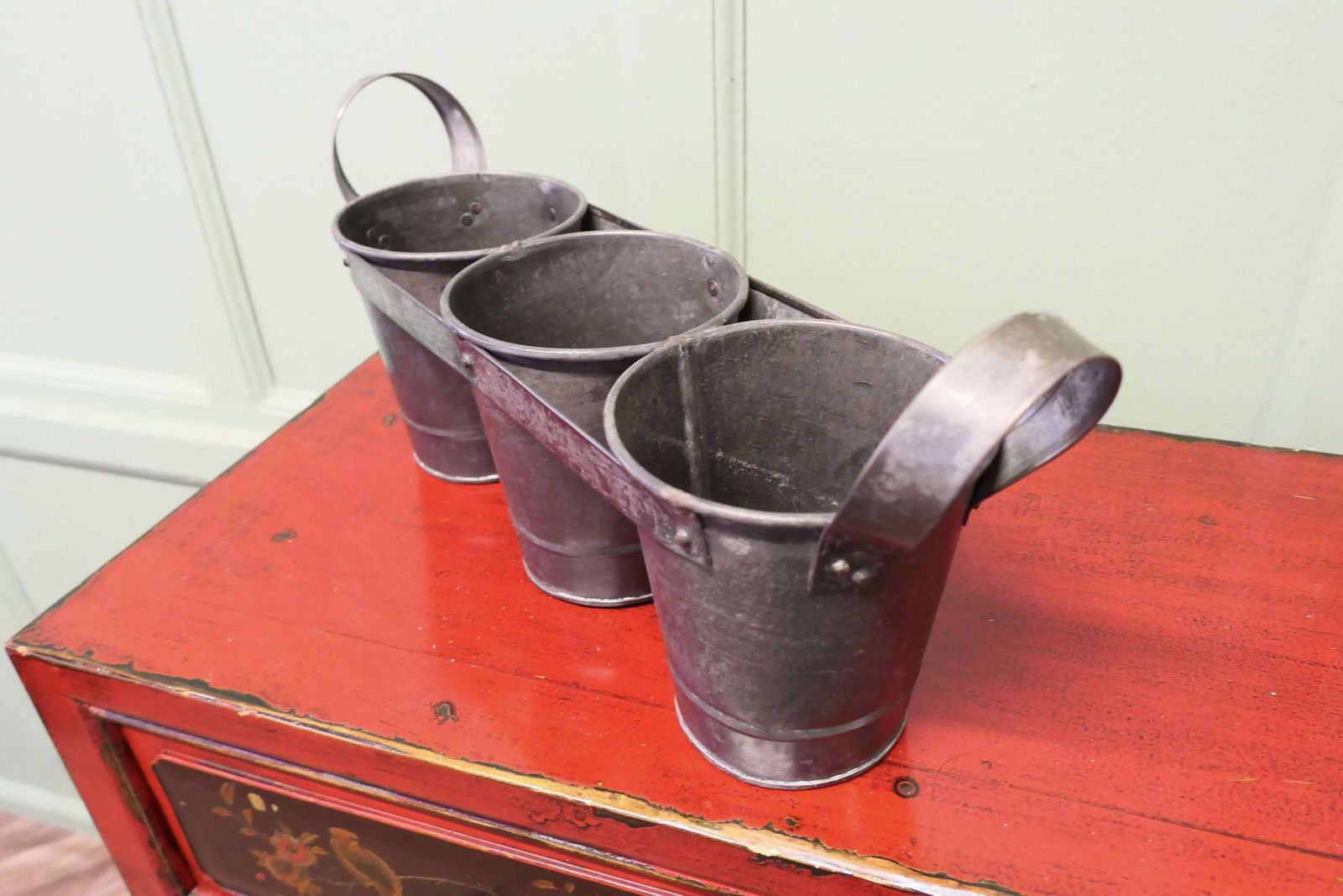 3 Pot Fresh Cut Flower Bucket Carrier photo Home Decor