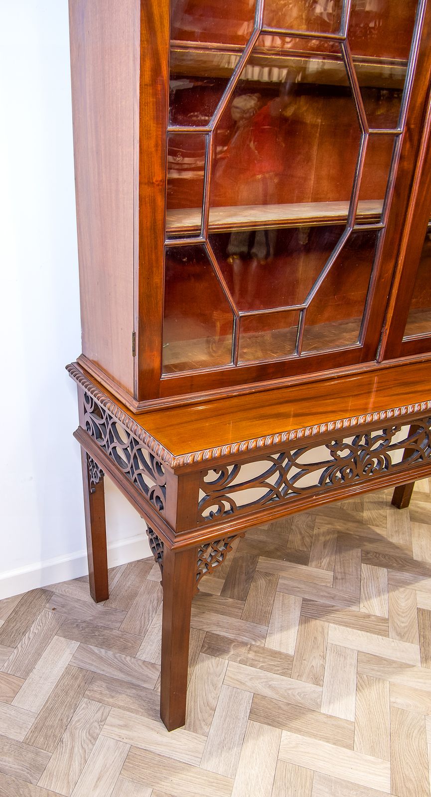 Antique Carved Mahogany Bookcase On Stand photo 1600.0