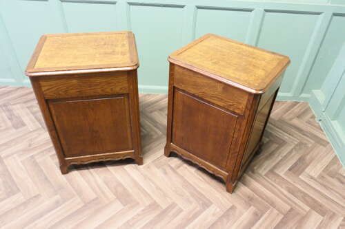 Pair Of French Golden Oak Bedside Cabinets photo buy