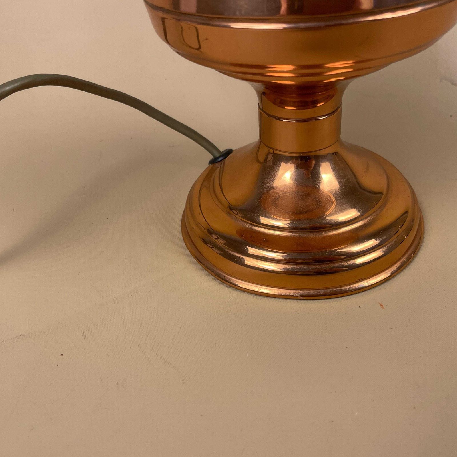 Vintage Copper Table Lamp Side Light Medium Metal Pac Tested 2025 photo Lighting