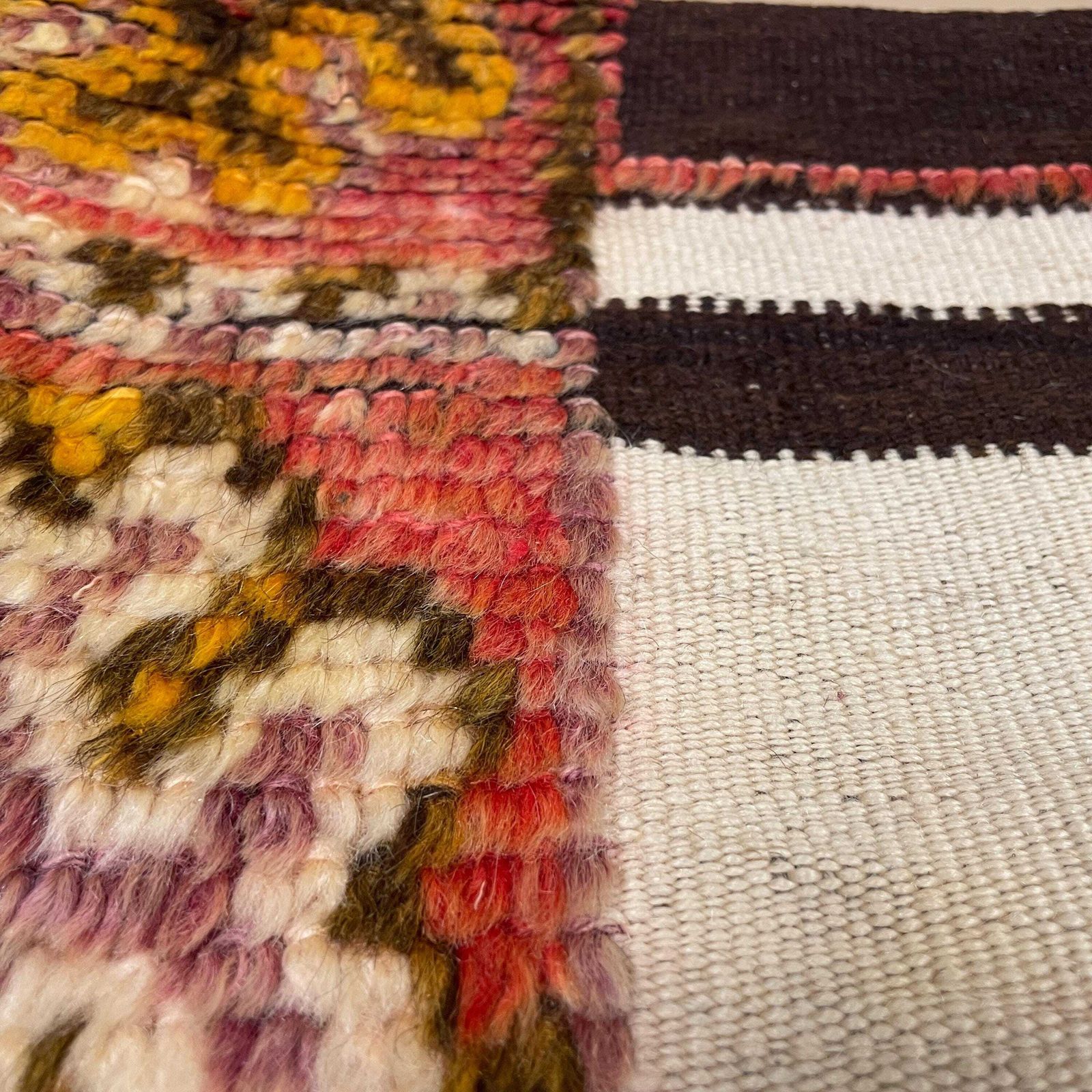 Moroccan Berber Kilim Blend Cushion Carpet Pillow Feather Handmade 55x35cm Beige Red Abstract Feather Filled Handwoventraditional Rectangle photo buy