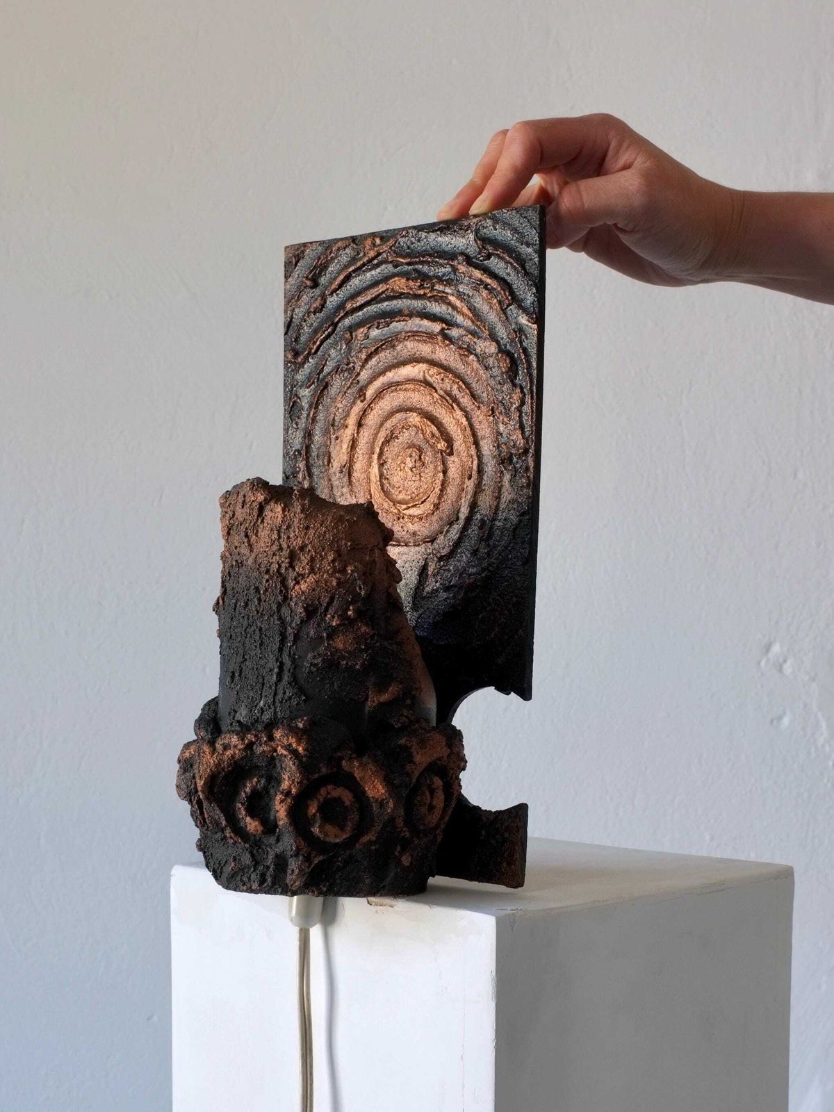 photo for sale Brutalist Ceramic Wall Sconse By Jouko Kytömaa | Finland | 1970s