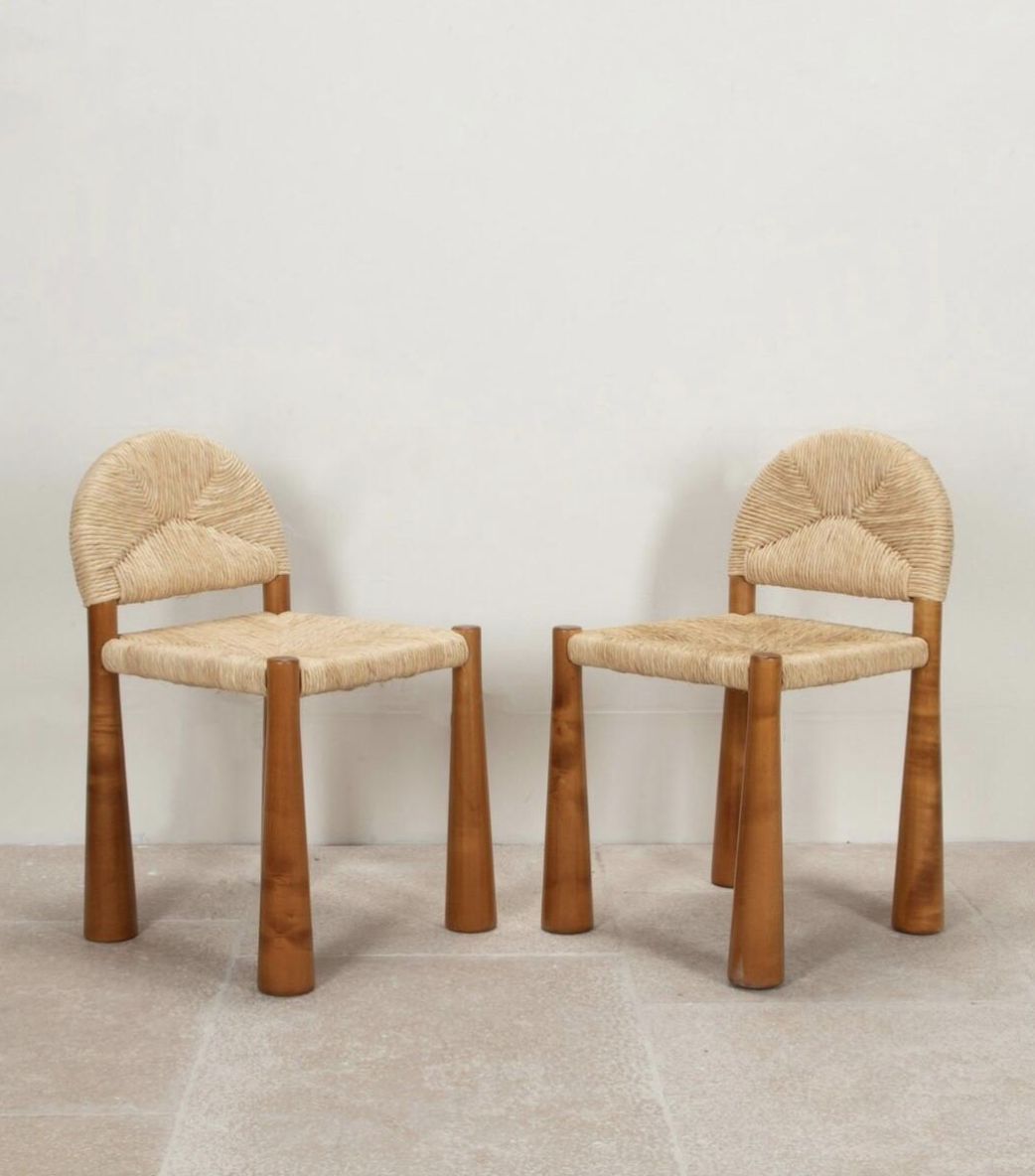 Mid Century Set Of 6 Italian Dining Chairs By Alessandro Becchi, 1970s photo buy