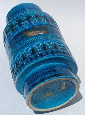 Ceramic Rimini Blu Vase By Aldo Londi For Bitossi, 1960s photo Home Decor