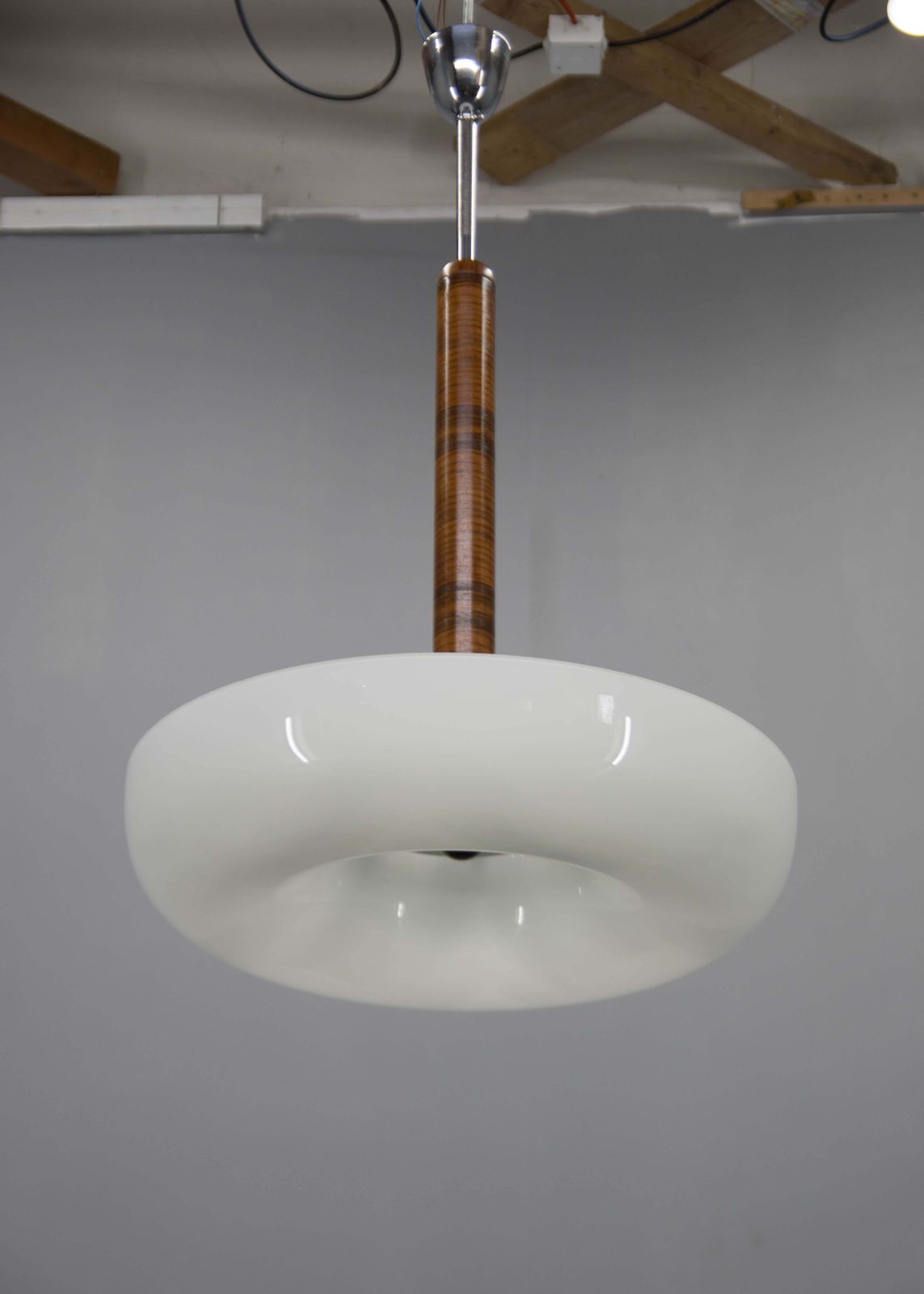 Rare Functionalist Chandelier Made By Up Zavody In 1930s