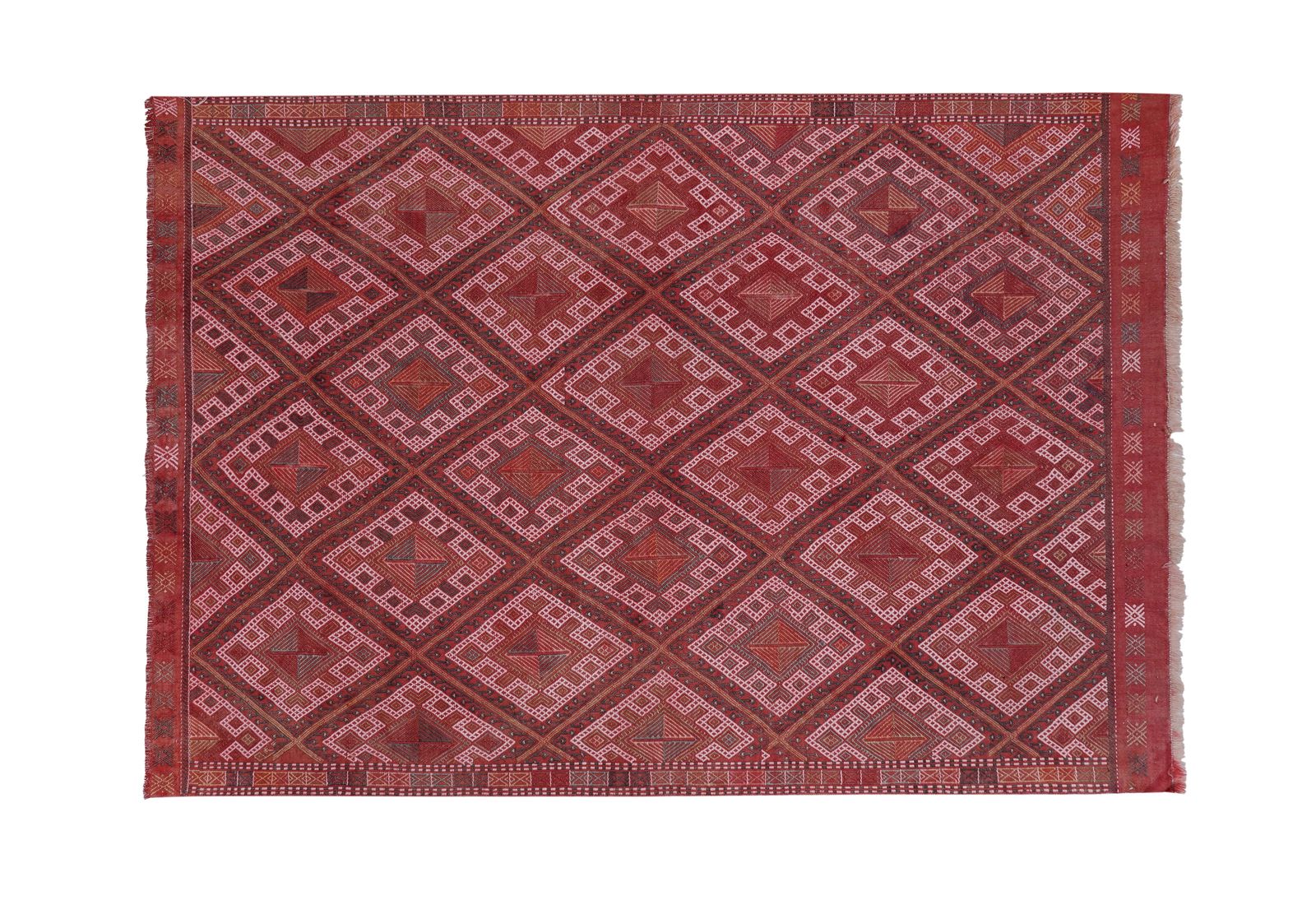 Turkish Jajim Kilim Wool Rug With Geometric Motif 5'1'' X 8'1'' photo furniture