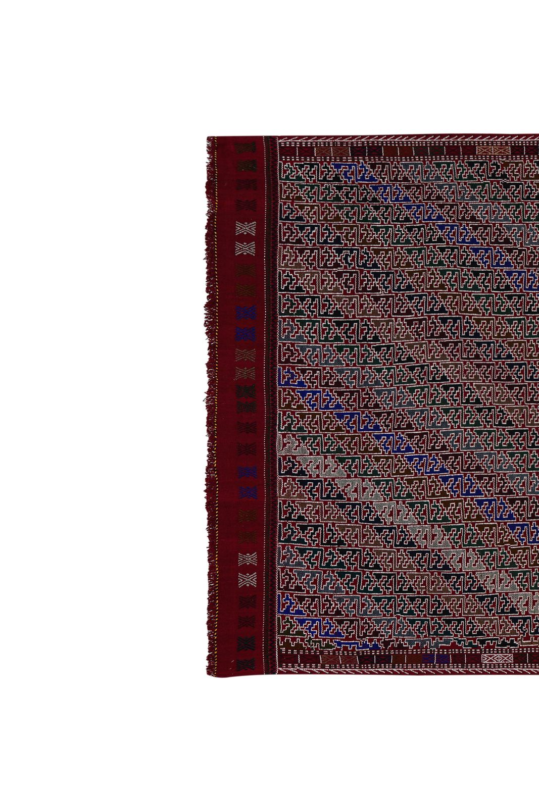 Mid 20th Century Jajim Kilim With Diagonal Stripes 5'4'' X 7'9'' photo vintage