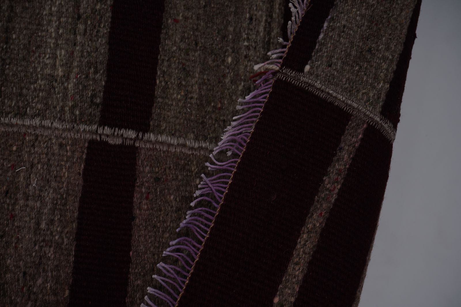 1960s Oversize Bohemian Striped Wool Kilim Rug 9'2'' X 11'4'' photo for sale