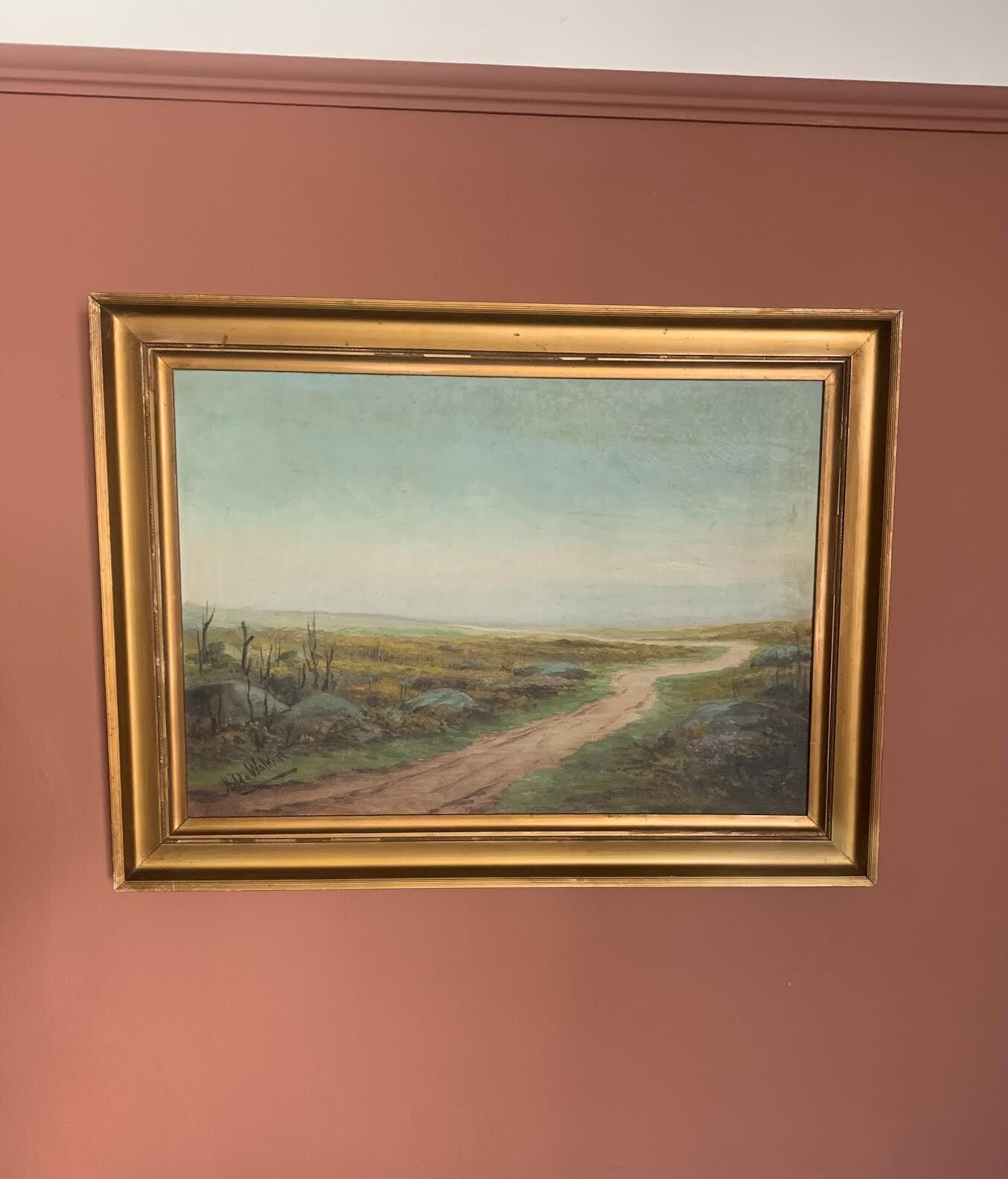 Gilt Framed Landscape Oil Painting Signed Hilda Walker 2 Of 2