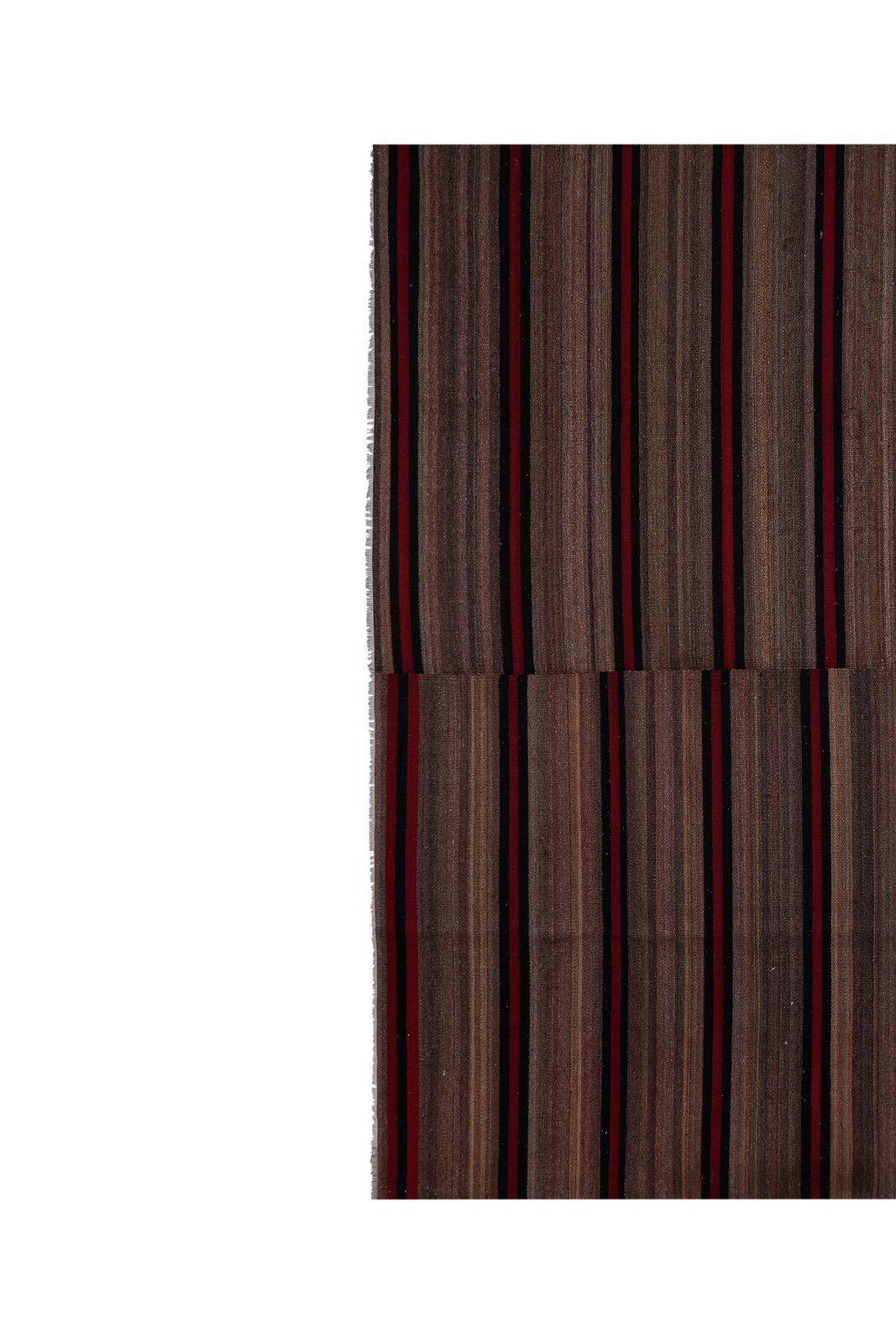 1960s Oversize Bohemian Striped Wool Kilim Rug 9'5'' X 9'5'' photo vintage
