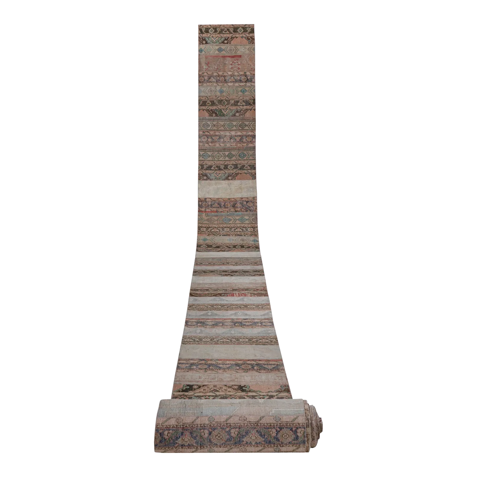 1960s Turkish Oushak Extra Long Runner With Mid Century Modern Style 2'5'' X 63'1''