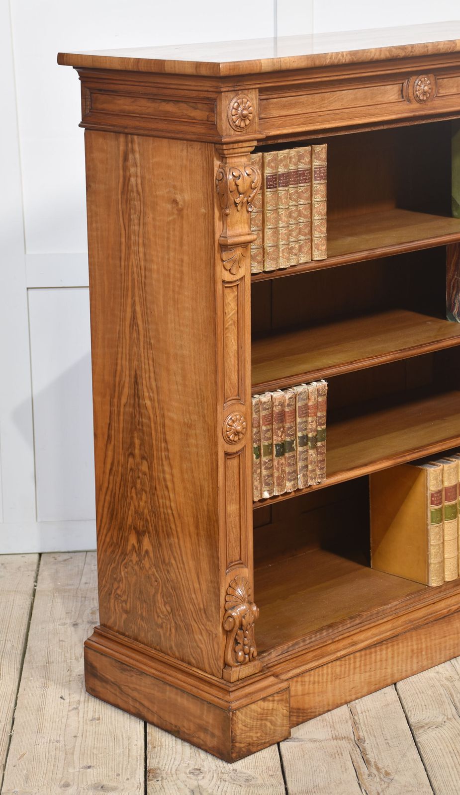Pair Of 19th Century Walnut Open Bookcases photo vintage