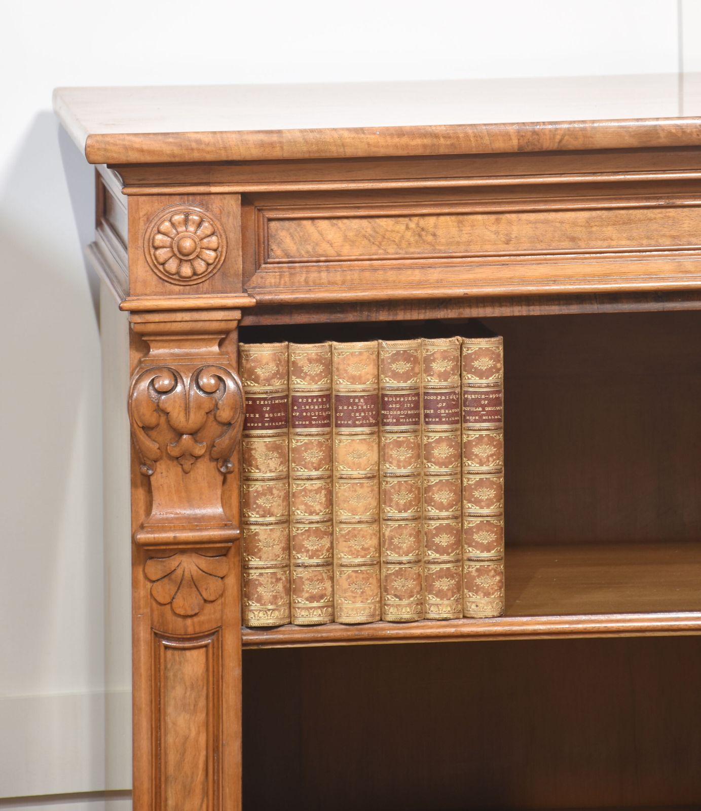 7020.0 Pair Of 19th Century Walnut Open Bookcases photo