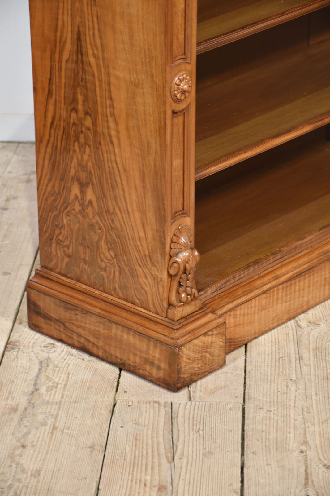 photo buy Pair Of 19th Century Walnut Open Bookcases
