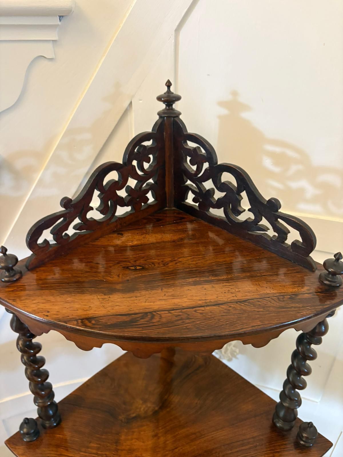 Superb Quality Antique 19th Century 4 Tier Rosewood Corner Whatnot photo vintage