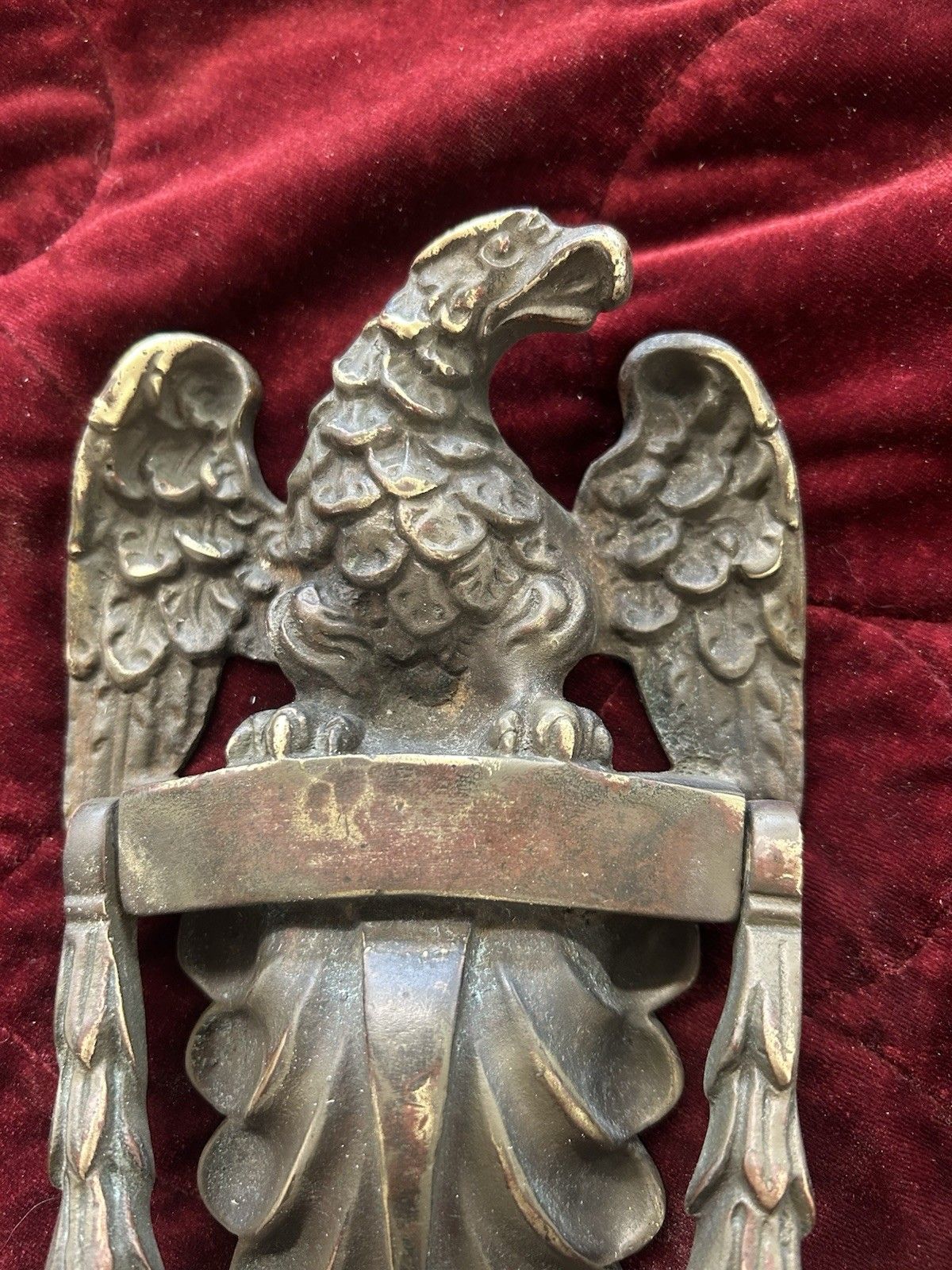 Large Antique Brass Door Knocker Old Period Reclaimed Antique Iron Eagle 1.6kg photo Home Fixtures