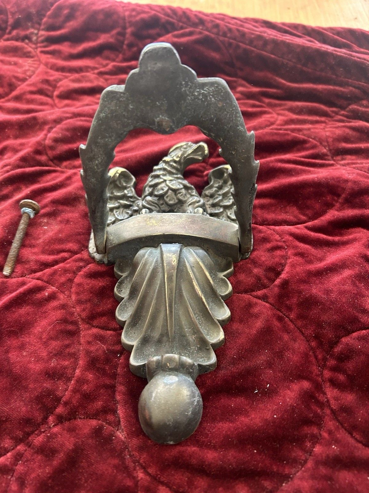 Large Antique Brass Door Knocker Old Period Reclaimed Antique Iron Eagle 1.6kg photo buy