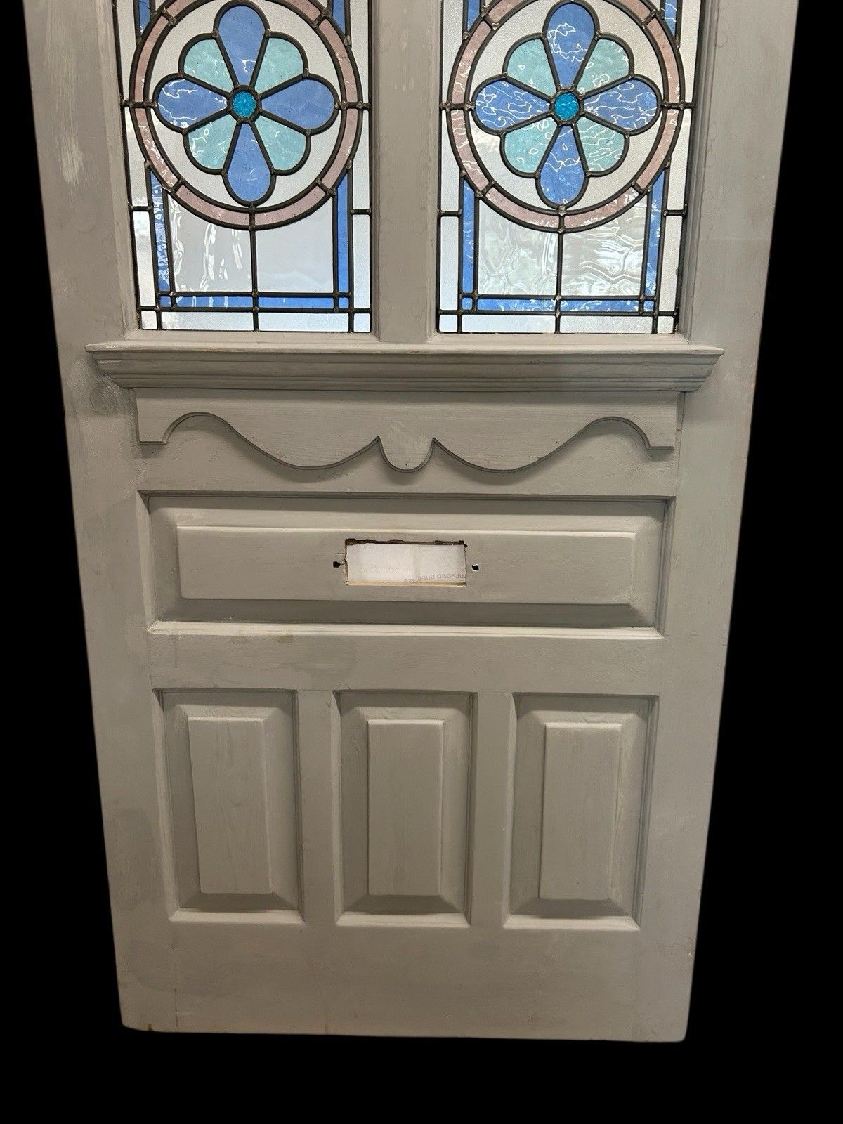 Large Edwardian Stained Glass Front Door Old Antique Period Reclaimed Refurb photo buy