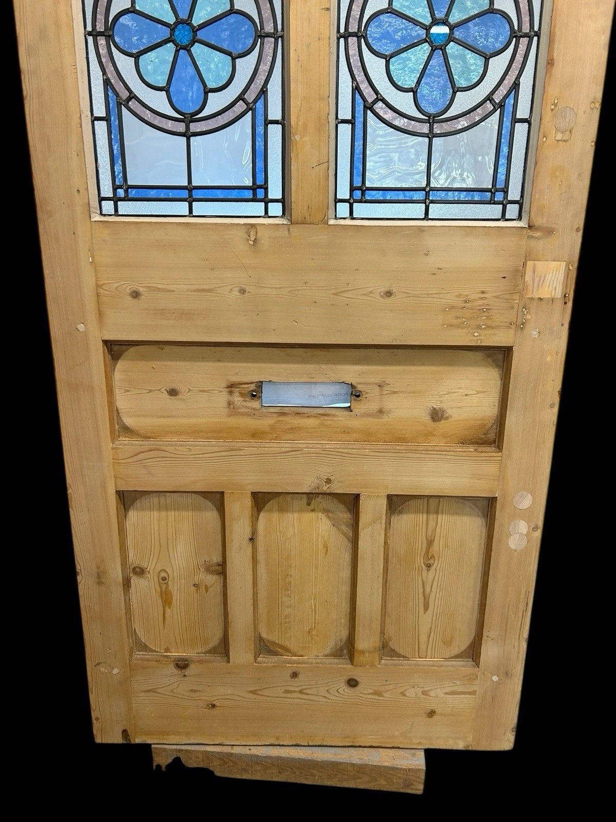 photo vintage Large Edwardian Stained Glass Front Door Old Antique Period Reclaimed Refurb
