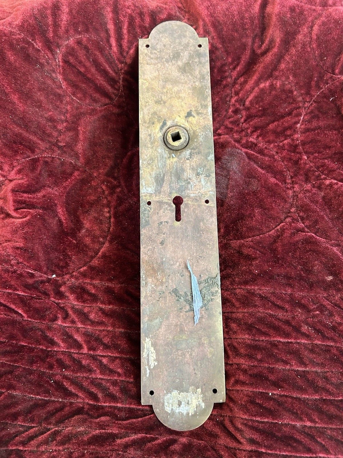 Large Antique Brass Door Handle Old Victorian Period Reclaimed Metal Nouveau Art photo buy