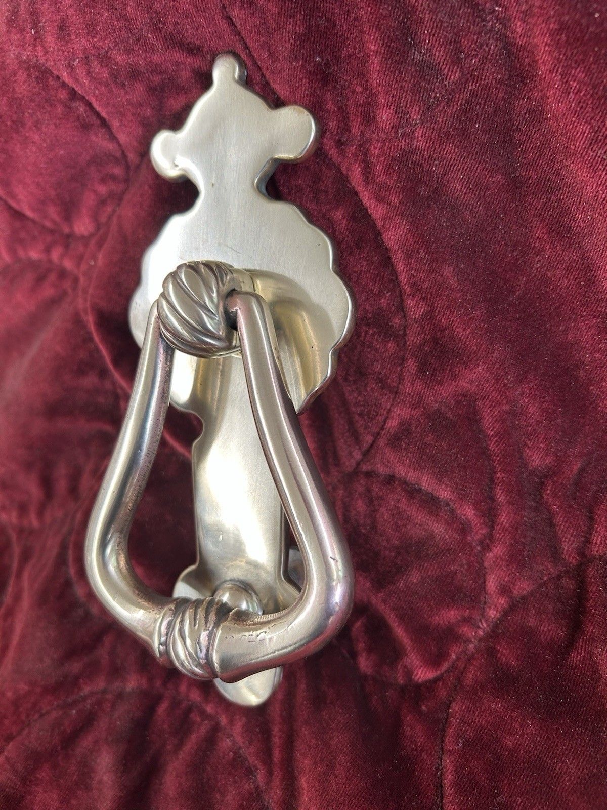 Antique Solid Brass Front Door Knocker Old Reclaimed Period Victorian Handle photo Home Fixtures