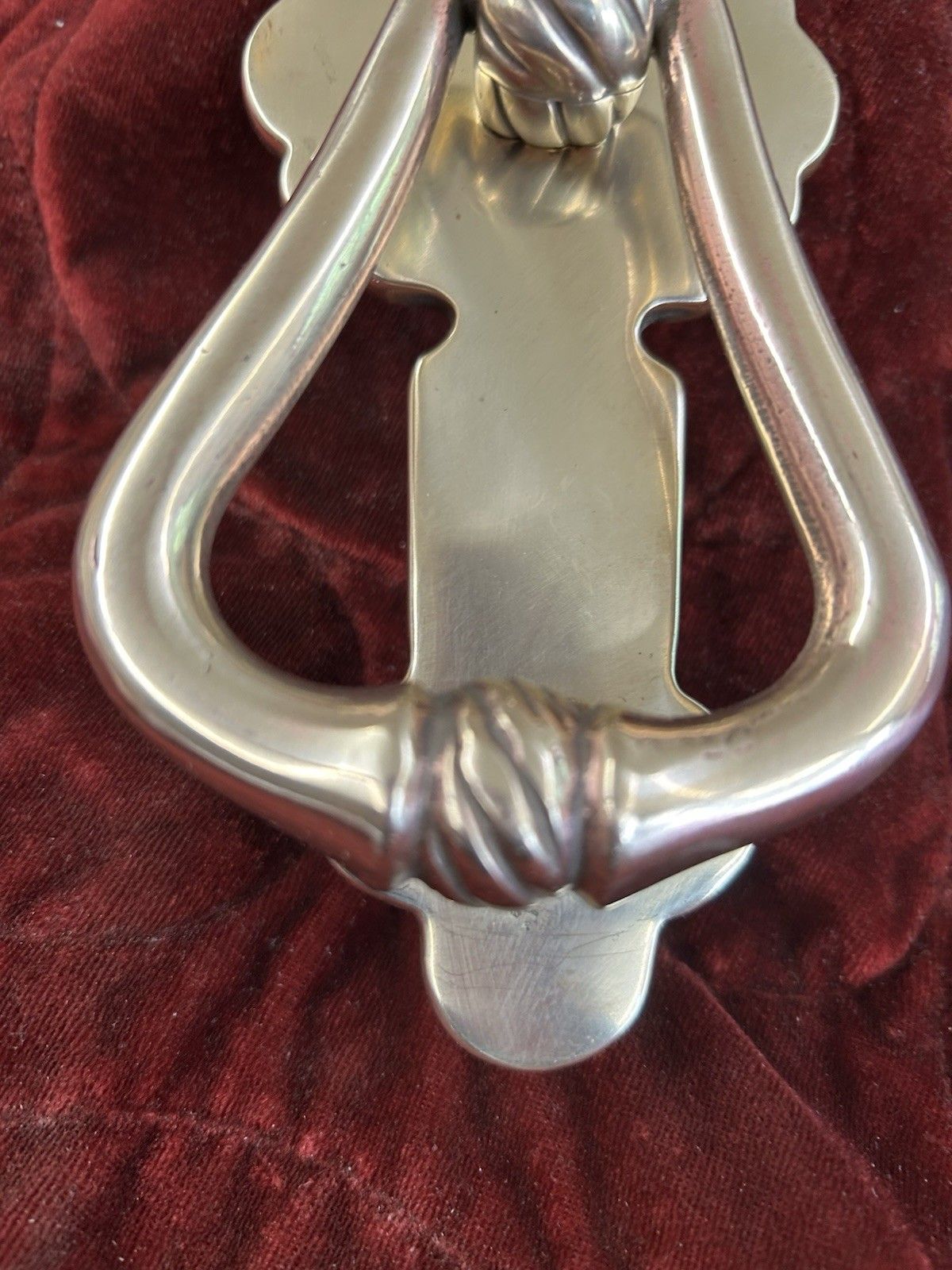 Antique Solid Brass Front Door Knocker Old Reclaimed Period Victorian Handle photo buy