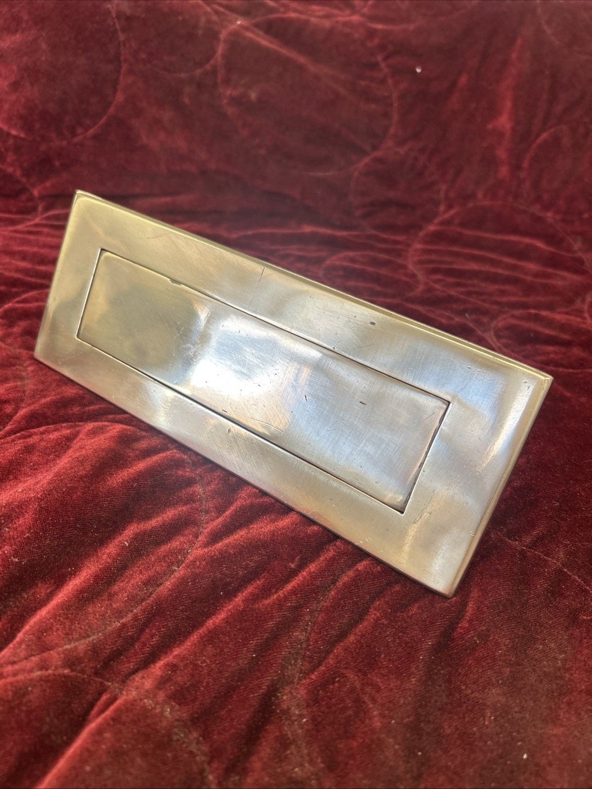 Antique Solid Bronze Front Door Letterbox Old Victorian Edw Reclaimed Period photo furniture