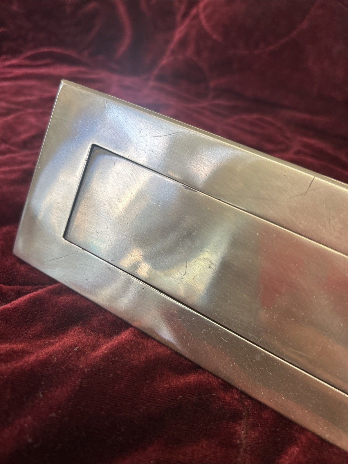 Antique Solid Bronze Front Door Letterbox Old Victorian Edw Reclaimed Period photo 122.0