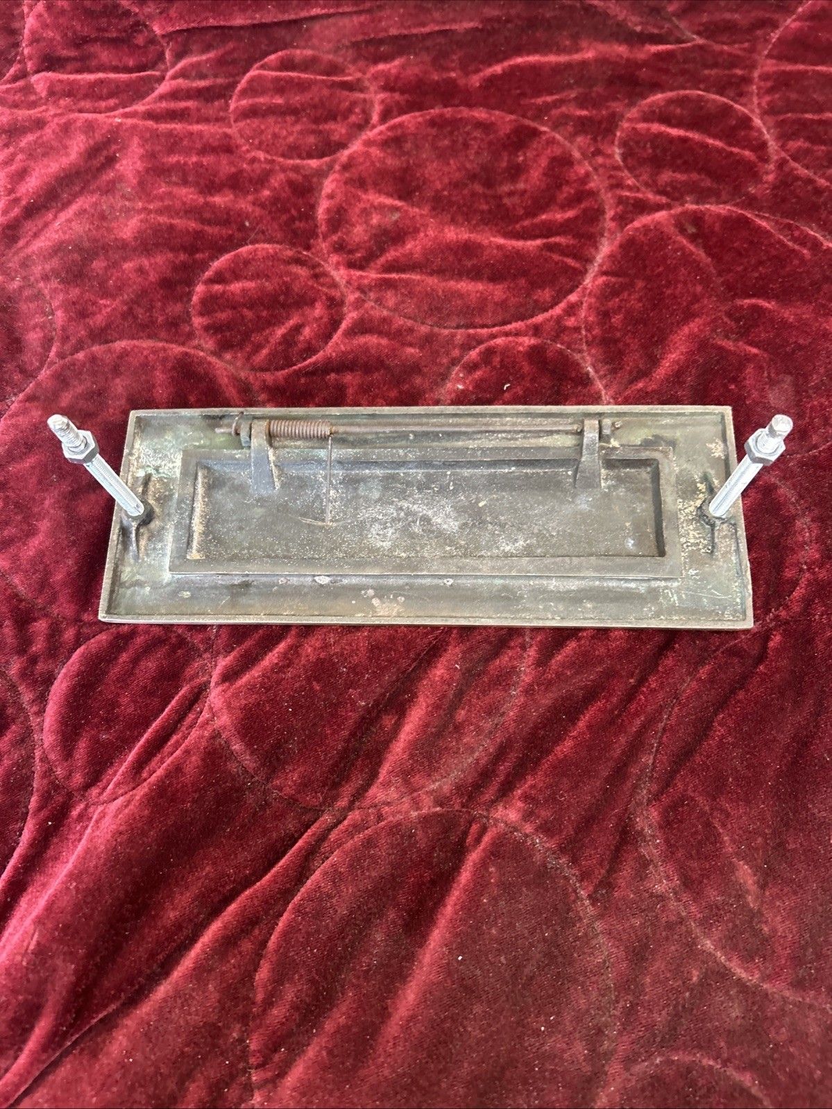 Antique Solid Bronze Front Door Letterbox Old Victorian Edw Reclaimed Period photo vinterior