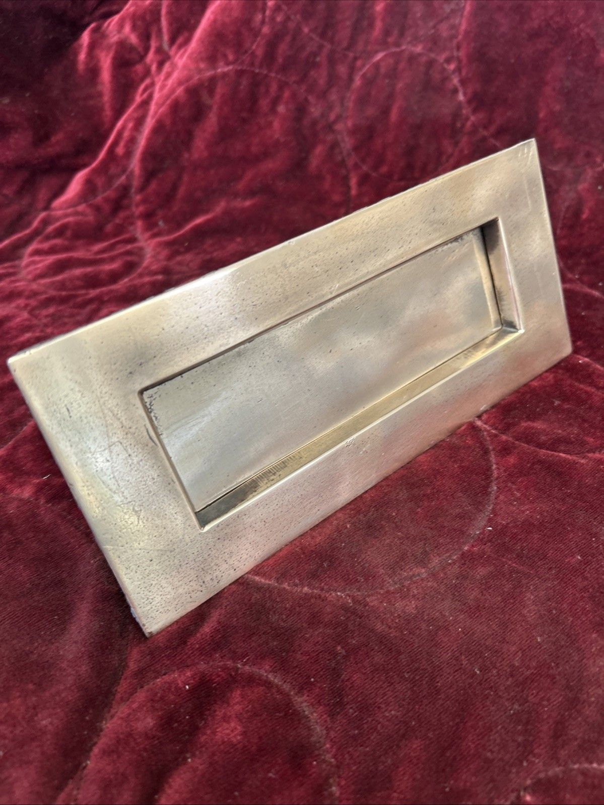 Antique Solid Bronze Front Door Letterbox Knocker Old Victorian Reclaimed Period photo vinterior