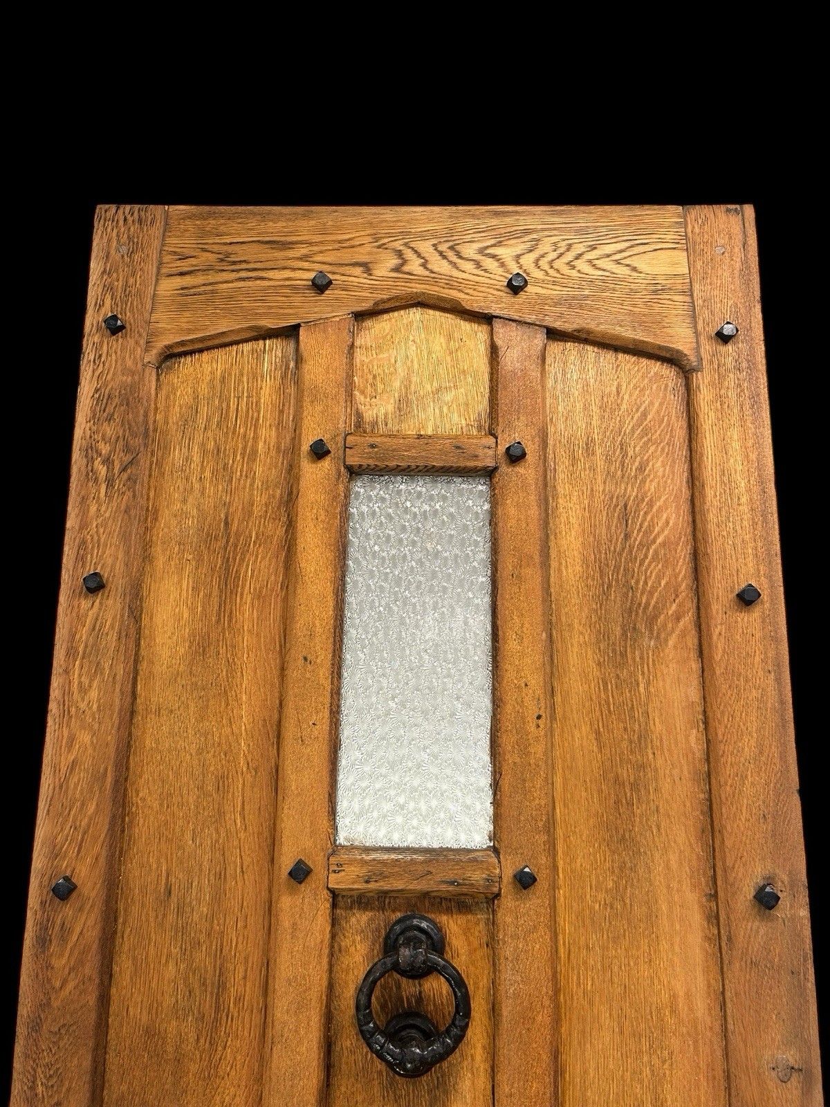 Large Solid Oak Front Door Old Antique Period Reclaimed Glass Cast Iron Refurb photo Home Fixtures