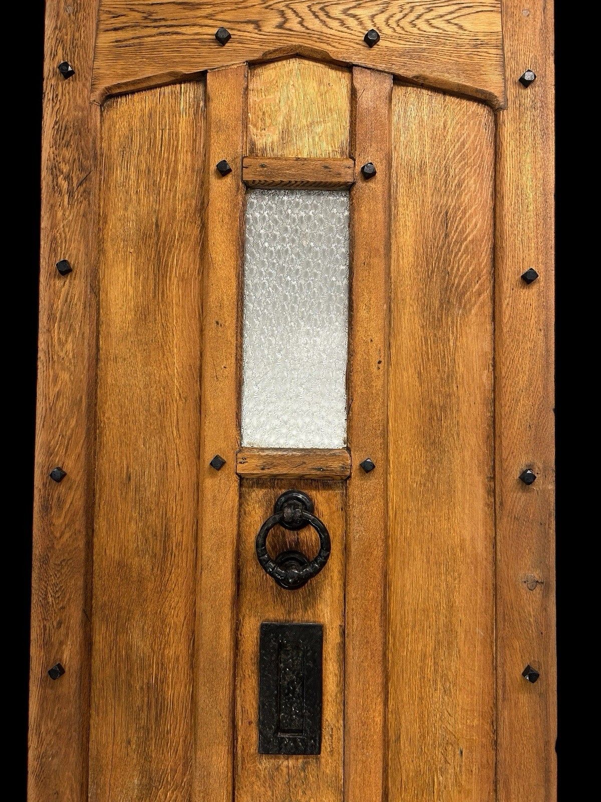 Large Solid Oak Front Door Old Antique Period Reclaimed Glass Cast Iron Refurb photo 1829.0