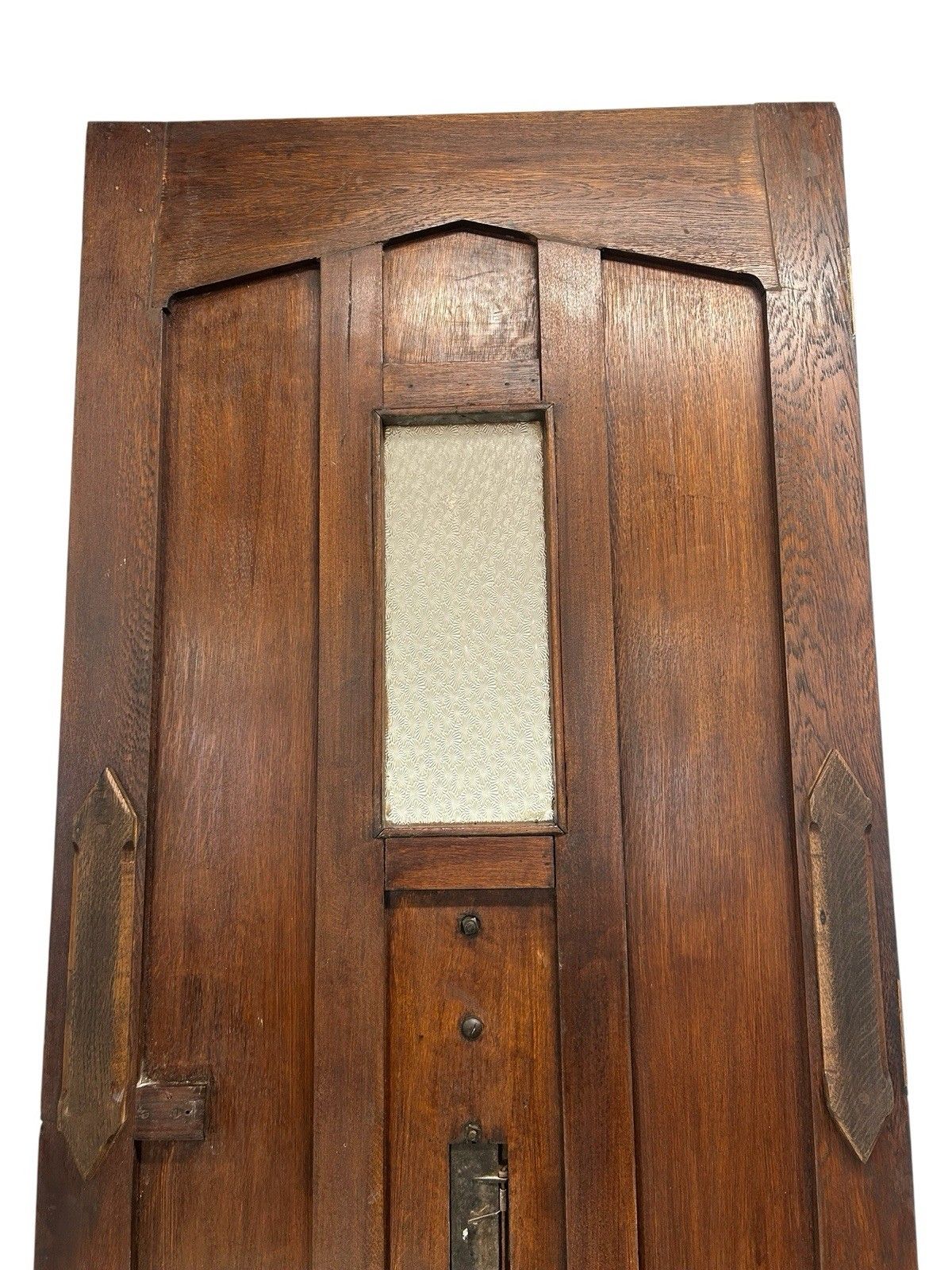 Home Fixtures Large Solid Oak Front Door Old Antique Period Reclaimed Glass Cast Iron Refurb photo