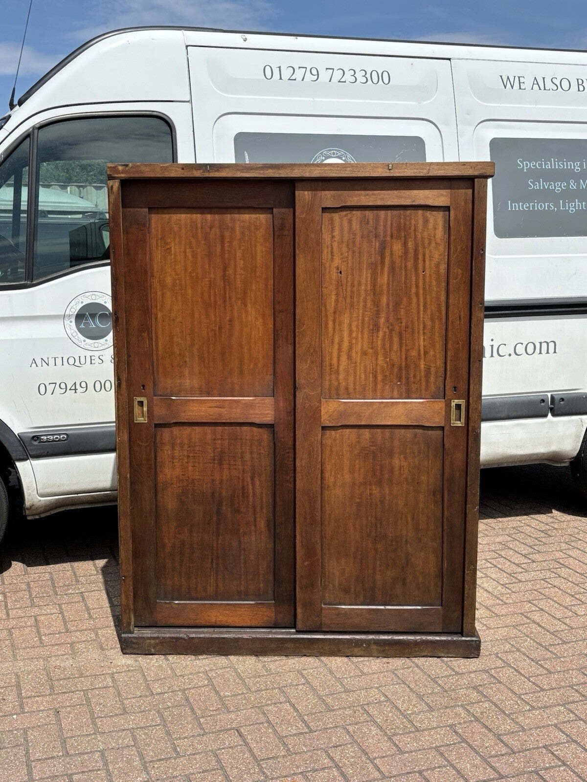Edwardian Shop Cupboard With Pigeon Holes And Shelving. Sliding Doors. photo 2200.0