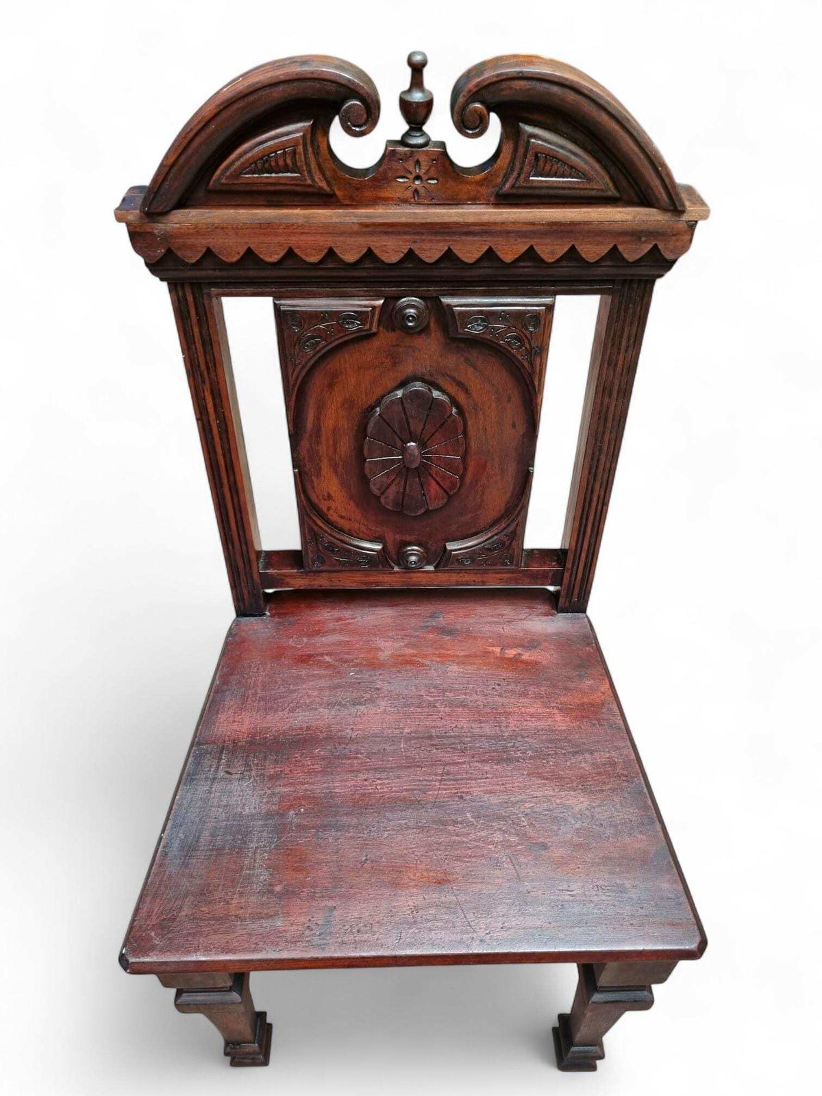Antique Mahogany Hall Chair / Highly Carved / C1840 / Free Delivery photo vintage