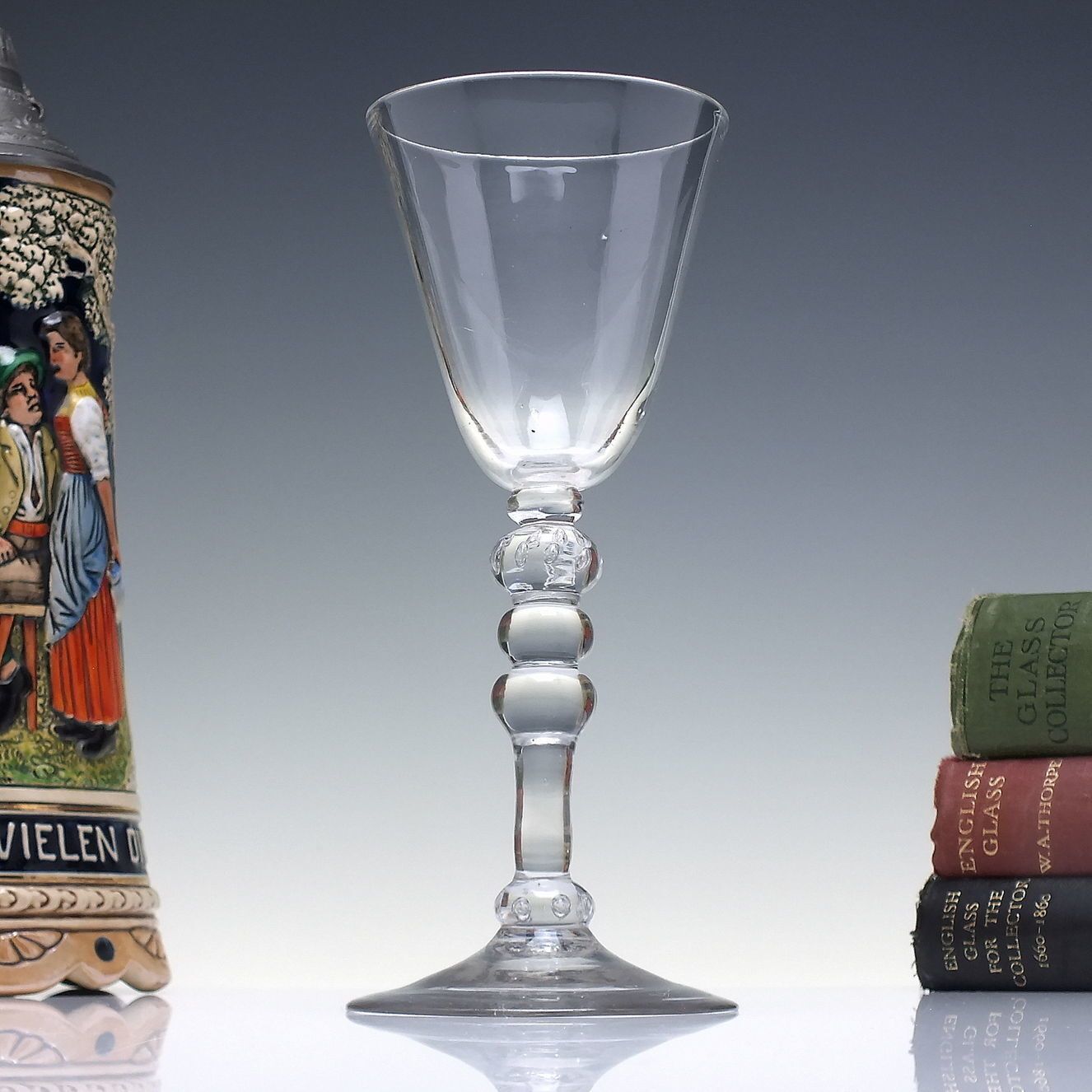 18th Century Light Baluster Wine Glass C1750 Ex Cranch Collection