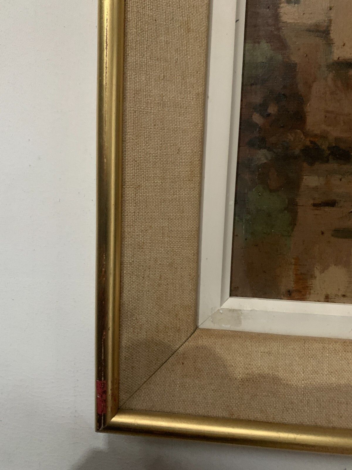 photo vinterior Huile Sur Toile Encadrée " Vue Sur Le Port " XX Siècle