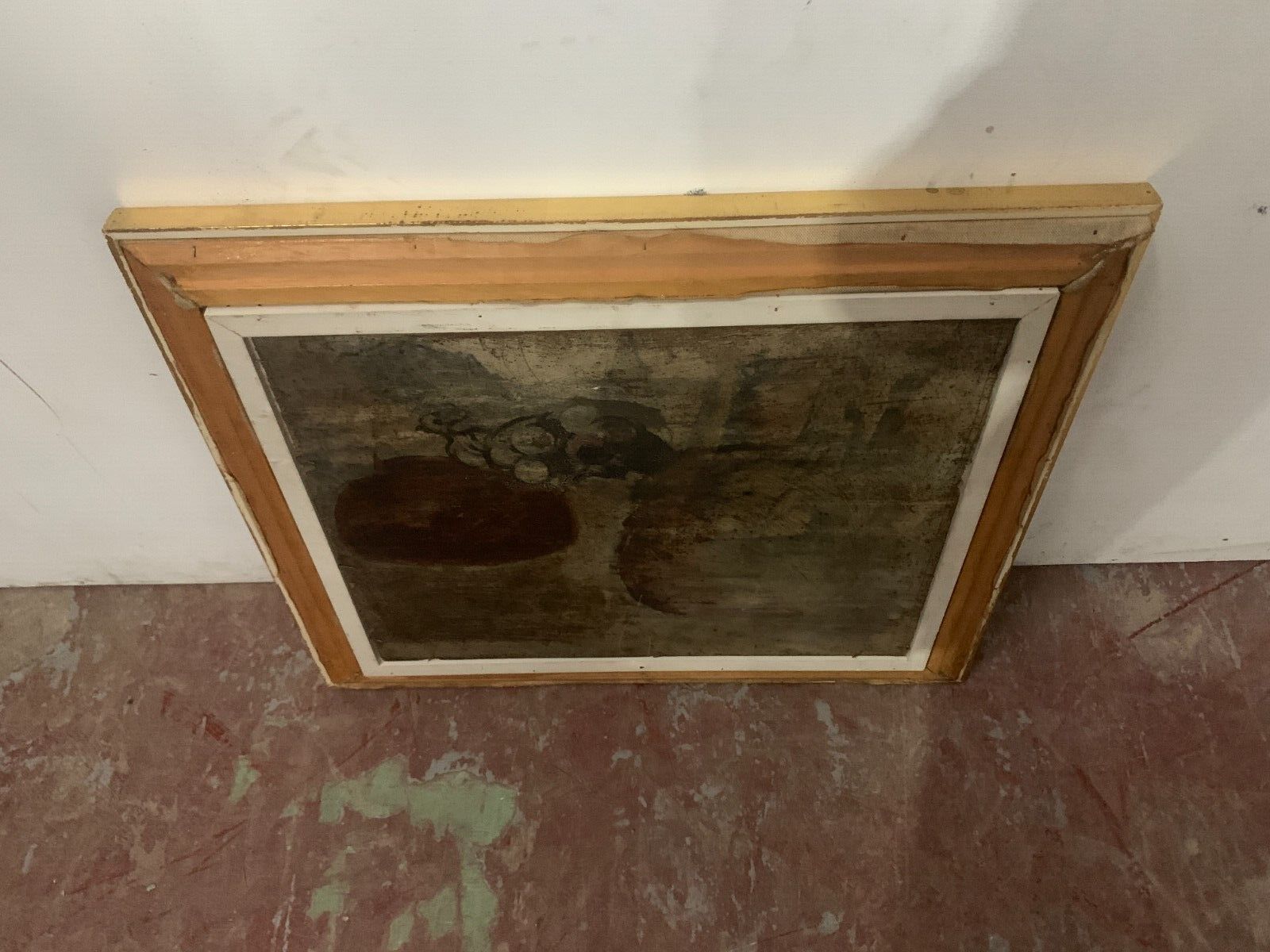 photo buy Huile Sur Toile Encadrée " Vue Sur Le Port " XX Siècle