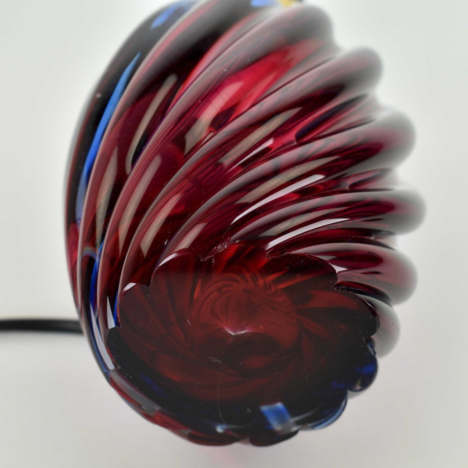 photo furniture 1960s Murano Glass Table Light | Vintage Mid Century Modern Italian Accent Lamp Cobalt Blue Pink Red Retro Sommerso Seguso Mcm 1950s 1960s