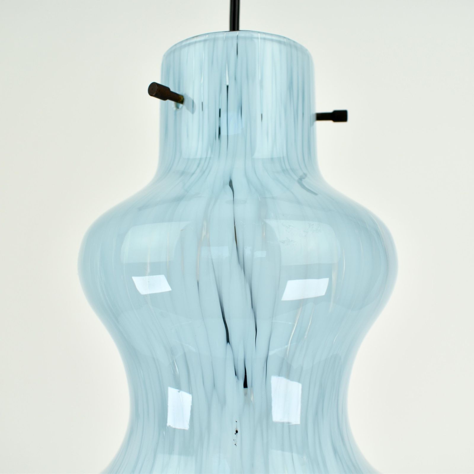 1960s Cloud Glass Pendant Light Blue Mid Century Modern | Ceiling Lamp Murano Glass Gino Vistosi | Italian Vintage Clichy Massimo Vignelli photo 433.0