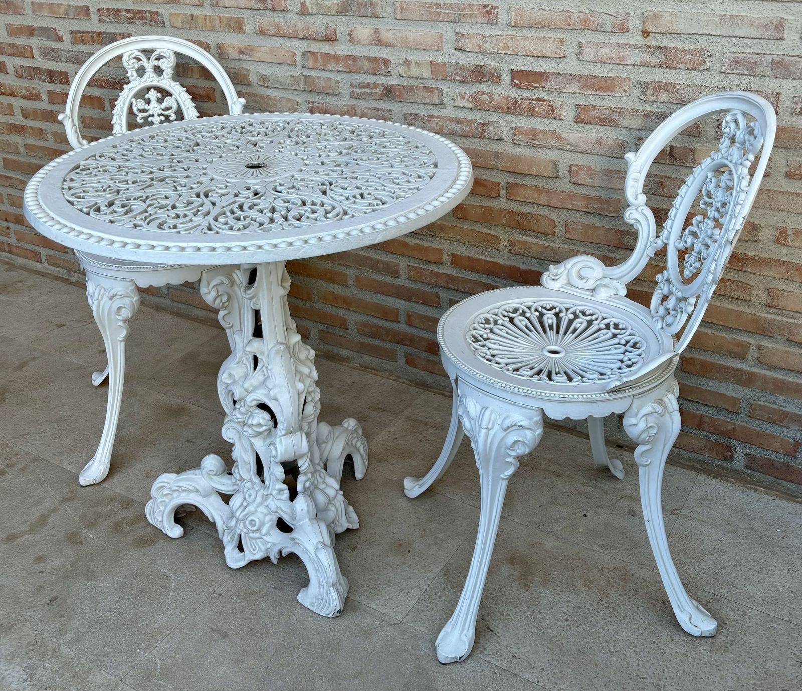 Set Of Wrought Iron Table And Chairs Garden Or Patio Furniture photo buy