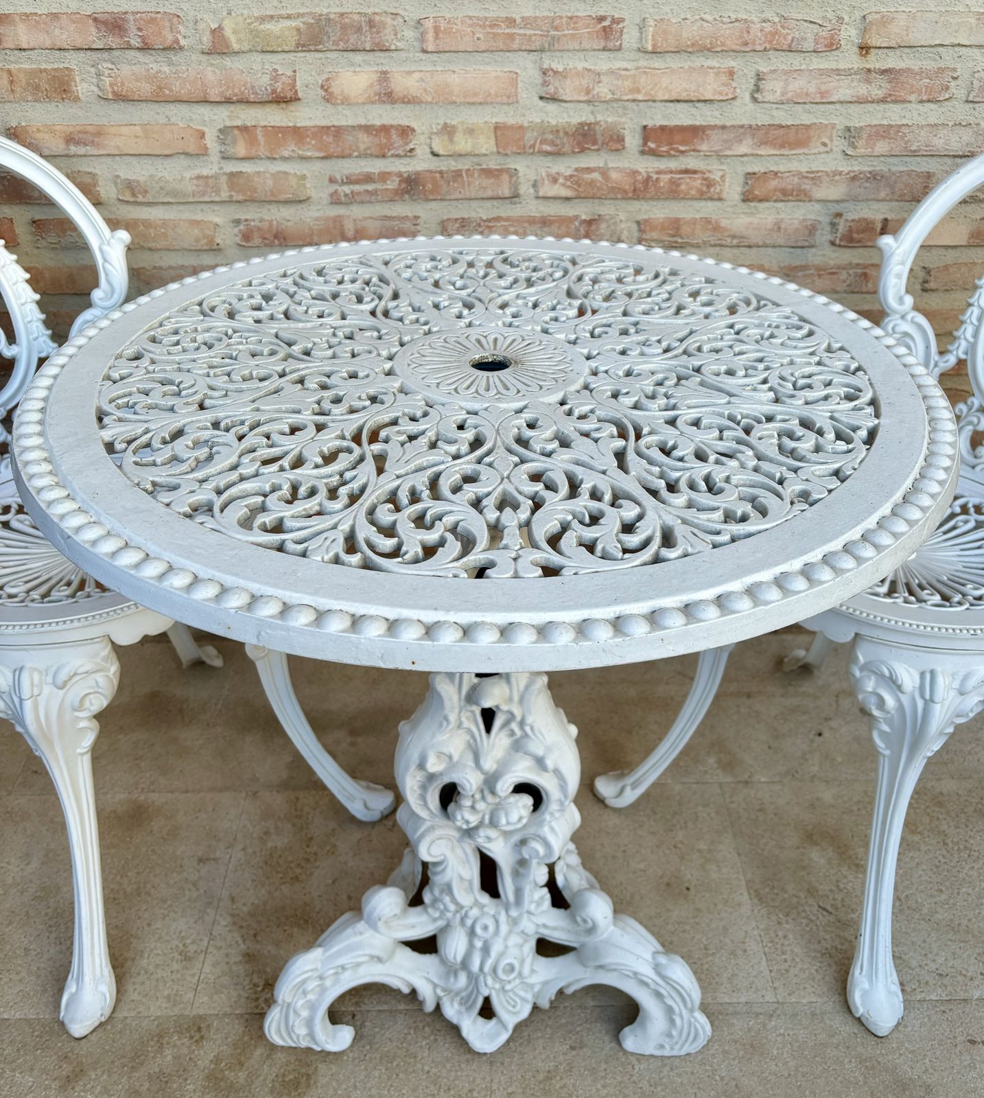 Set Of Wrought Iron Table And Chairs Garden Or Patio Furniture photo vintage