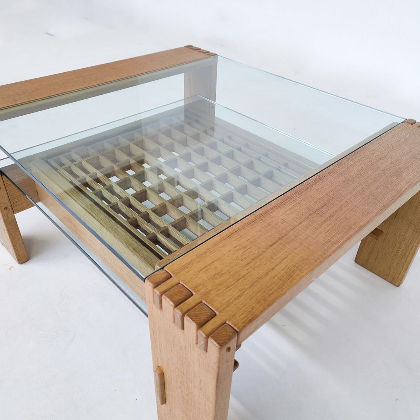 4220.0 Mid Century Modern Coffee Table By Rivadossi, Wood And Glass, Italy photo